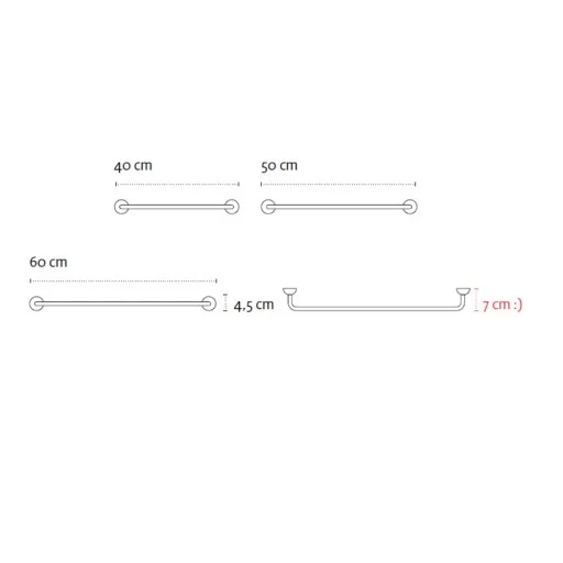 Пръчка за хавлия 50cm Classico, хром - IX_K-5250 Пръчка за хавлия 50cm Classico, хром - IX_K-5250