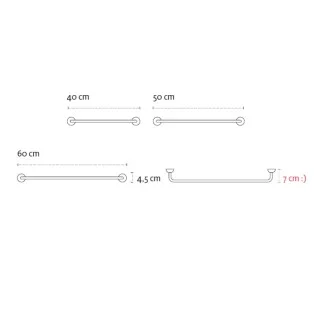 Пръчка за хавлия 60cm Classico, хром