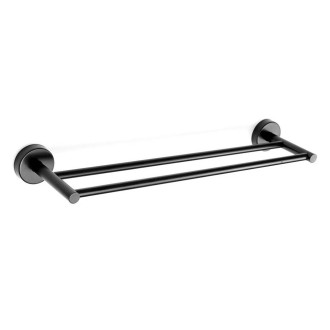 Пръчка за хавлия Uno black 60cm двойна, черен мат Пръчка за хавлия Uno black 60cm двойна, черен мат