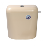 Кремаво пластмасово тоалетно казанче с изолация и тръба