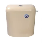 Кремаво пластмасово тоалетно казанче с изолация и тръба