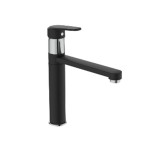 Смесител за кухня с висок тръбен чучур Seval черен