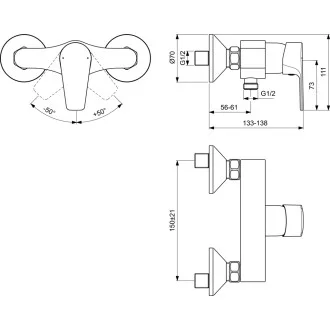 Смесител за душ за баня ESLA 