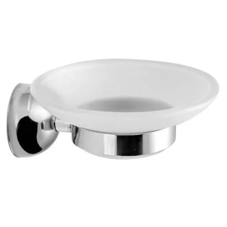 Стъклена сапунерка Classico, хром