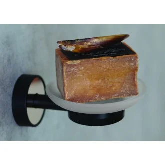 Стъклена сапунерка Optimo black, черен мат