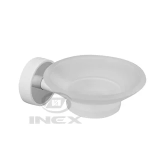 Стъклена сапунерка Optimo, бяла