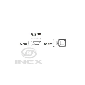 Стъклена сапунерка Quatro, хром