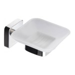 Стъклена сапунерка Quatro, хром