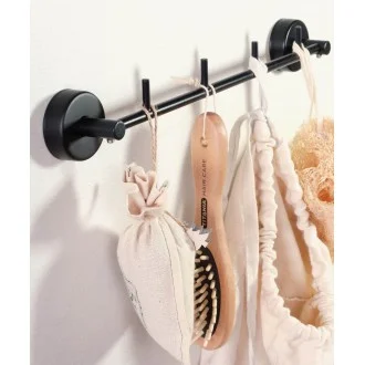 Закачалка с четири куки Moderno black, черен мат