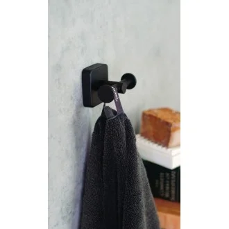 Закачалка с две куки Quattro black, черен мат