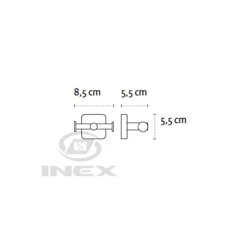 Закачалка с две куки Quattro, хром