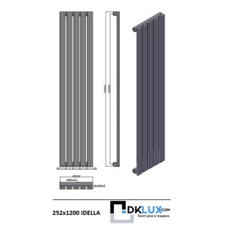 Дизайнерска лира за баня IDELLA 252х1200 БЯЛА Дизайнерска лира за баня IDELLA 252х1200 БЯЛА