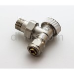 Кран за терморегулатор - ъглов с адаптор Ф16 FORNARA