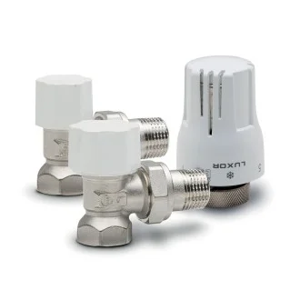 Ъглови радиаторни вентили с терморегулатор 1/2" LUXOR - КОМПЛЕКТ