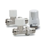 Прави радиаторни вентили с терморегулатор 24*19 LUXOR - КОМПЛЕКТ