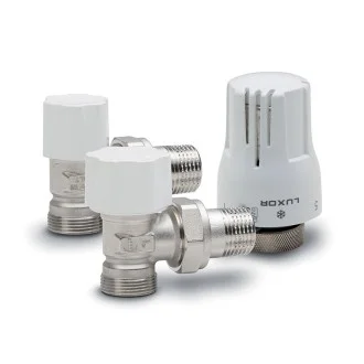 Ъглови радиаторни вентили с терморегулатор 24*19 LUXOR - КОМПЛЕКТ