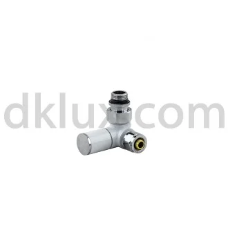 ДВОЙНО ЪГЛОВ Дизайнерски кран за лира БЯЛ/ХРОМ