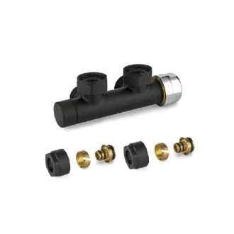 Дизайнерски термовентил ЧЕРЕН - ЧЕТИРИПЪТЕН Н-образен ЪГЛОВ