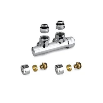 Дизайнерски термовентил ХРОМ - ЧЕТИРИПЪТЕН Н-образен ЪГЛОВ