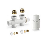 Дизайнерски термовентил БЯЛ - ЧЕТИРИПЪТЕН Н-образен ПРАВ