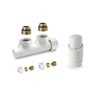 Дизайнерски термовентил БЯЛ - ЧЕТИРИПЪТЕН Н-образен ЪГЛОВ