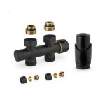 Дизайнерски термовентил ЧЕРЕН - ЧЕТИРИПЪТЕН Н-образен ПРАВ