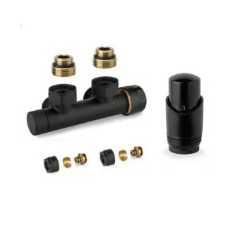 Дизайнерски термовентил ЧЕРЕН - ЧЕТИРИПЪТЕН Н-образен ЪГЛОВ