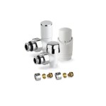 Комплект дизайнерски БЕЛИ кранове с терморегулатор THERMOLIFE