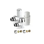 Комплект дизайнерски БЕЛИ кранове с терморегулатор THERMOLIFE