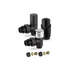 Комплект дизайнерски ЧЕРНИ кранове с терморегулатор THERMOLIFE