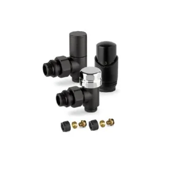 Комплект дизайнерски ЧЕРНИ кранове с терморегулатор THERMOLIFE