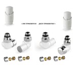 Комплект дизайнерски БЕЛИ кранове THERMOLIFE за ЛИРА с терморегулатор