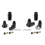 Комплект дизайнерски ЧЕРНИ кранове THERMOLIFE за ЛИРА с терморегулатор