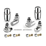 Комплект дизайнерски ХРОМ кранове THERMOLIFE за ЛИРА с терморегулатор