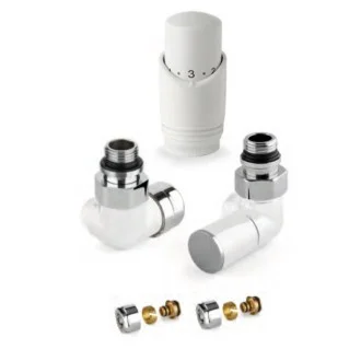 Дизайнерски БЕЛИ кранове THERMOLIFE за ЛИРА с терморегулатор ЛЕВИ