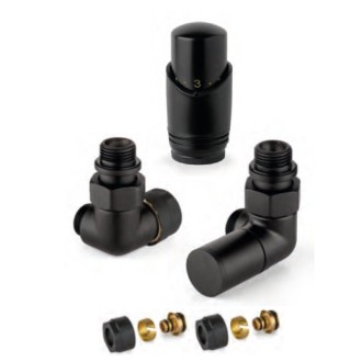 Дизайнерски ЧЕРНИ кранове THERMOLIFE за ЛИРА с терморегулатор ЛЕВИ