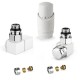 Комплект дизайнерски квадратни кранове БЕЛИ (Луксозен комплект бели кранове, двойноъглови Ф16) на цени от 116.99 лв. само в dklux.com