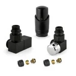 Комплект дизайнерски ЧЕРНИ кранове SQUARE за ЛИРА с терморегулатор