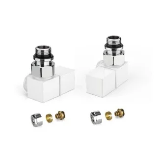 Комплект дизайнерски БЕЛИ кранове SQUARE за ЛИРА