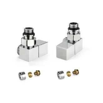 Комплект дизайнерски ХРОМ кранове SQUARE за ЛИРА