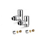 Комплект дизайнерски вентили REVERSO за лира и радиатор CHROME