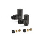 Комплект дизайнерски вентили REVERSO за лира и радиатор ЧЕРНИ