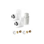 Комплект дизайнерски вентили REVERSO с терморегулатор БЕЛИ