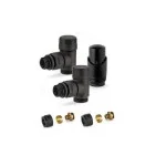 Комплект дизайнерски вентили REVERSO с терморегулатор ЧЕРНИ