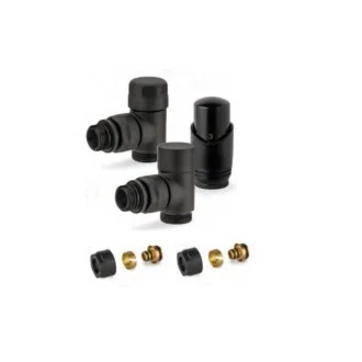 Комплект дизайнерски вентили REVERSO с терморегулатор ЧЕРНИ Комплект дизайнерски вентили REVERSO с терморегулатор ЧЕРНИ