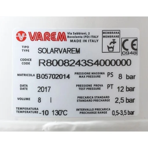 Разширителен съд за слънчева система SOLAR 8л. (Мембранен разширителен съд SOLAR 8l.) на цени от 42.99 лв. само в dklux.com