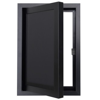 Алуминиева ревизионна вратичка – черен мат и стъкло – 20x30см Алуминиева ревизионна вратичка – черен мат и стъкло – 20x30см