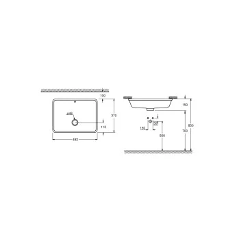 Умивалник за под плот GROHE Cube Ceramic 50см Умивалник за под плот GROHE Cube Ceramic 50см