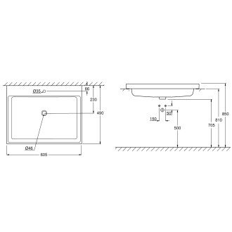 Умивалник за вграждане GROHE Cube Ceramic 60см Умивалник за вграждане GROHE Cube Ceramic 60см