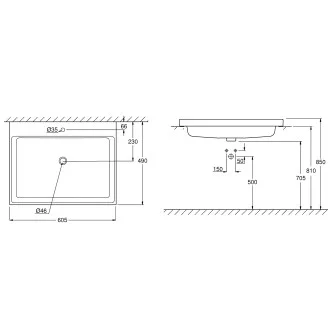 Умивалник за вграждане GROHE Cube Ceramic 60см Умивалник за вграждане GROHE Cube Ceramic 60см